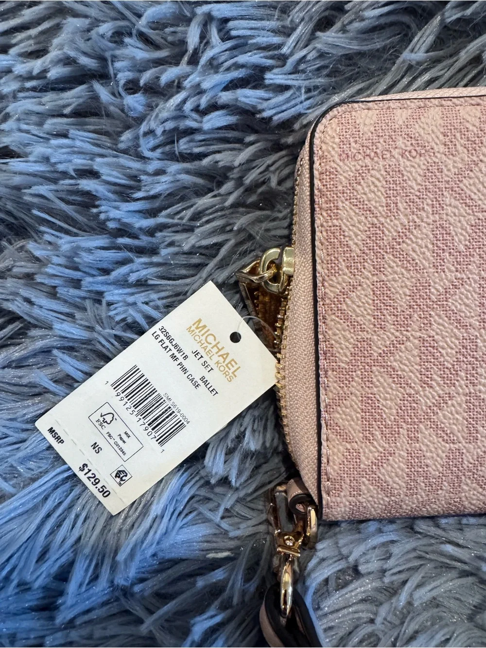 NWT New Michael Kors Large Jet Set Wristlet Wallet Jet Set “Ballet” Pink Classic